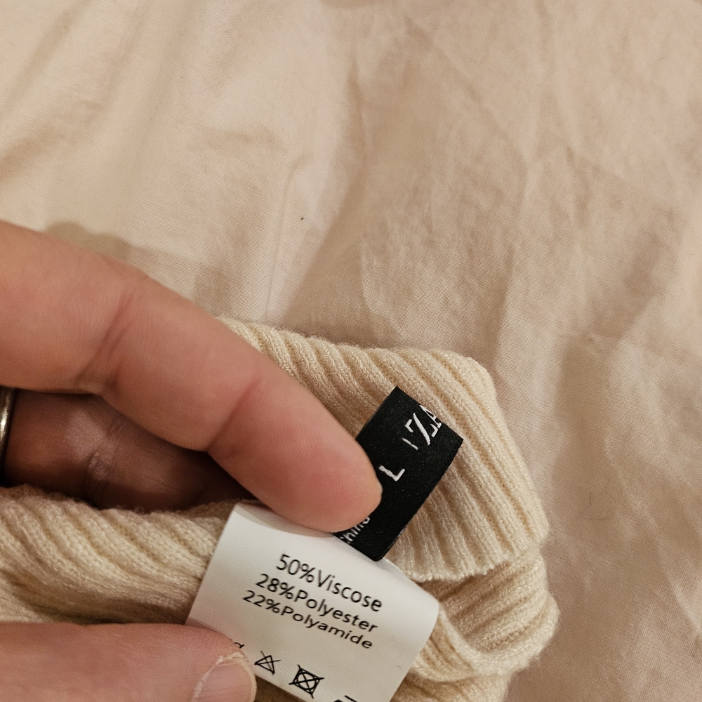 Beige Ribbed Button-Up Cardigan - Picture 5 of 5
